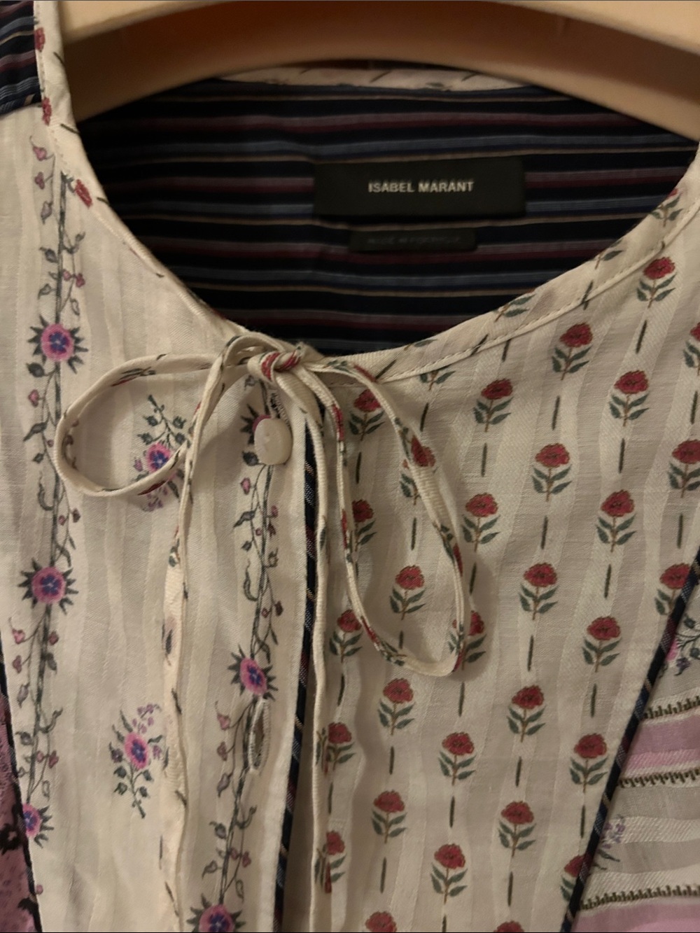 Isabel Marant Patchwork Floral Button-Up Top sz 44 - Picture 3 of 12